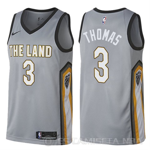 Camiseta Isaiah Thomas #3 Cleveland Cavaliers Ciudad Gris - Haga un click en la imagen para cerrar